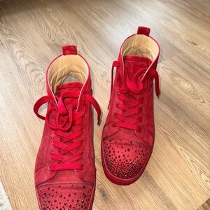 Christian Louboutin Red Studded Sneakers